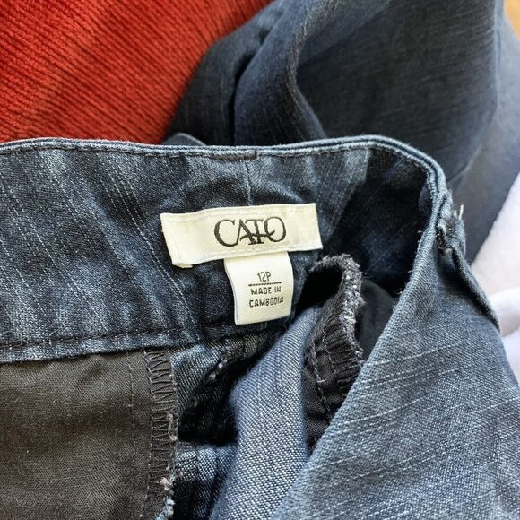 Cato Women’s Jeans Size 12 Petite Blue Dark Wash Straight Leg - Picture 4 of 6